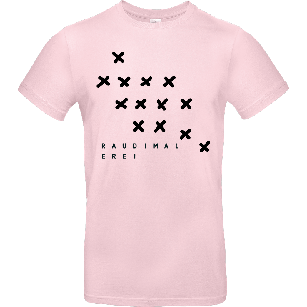 RAUDIMALEREI Logo Kreuze T-Shirt B&C EXACT 190 - Rosa
