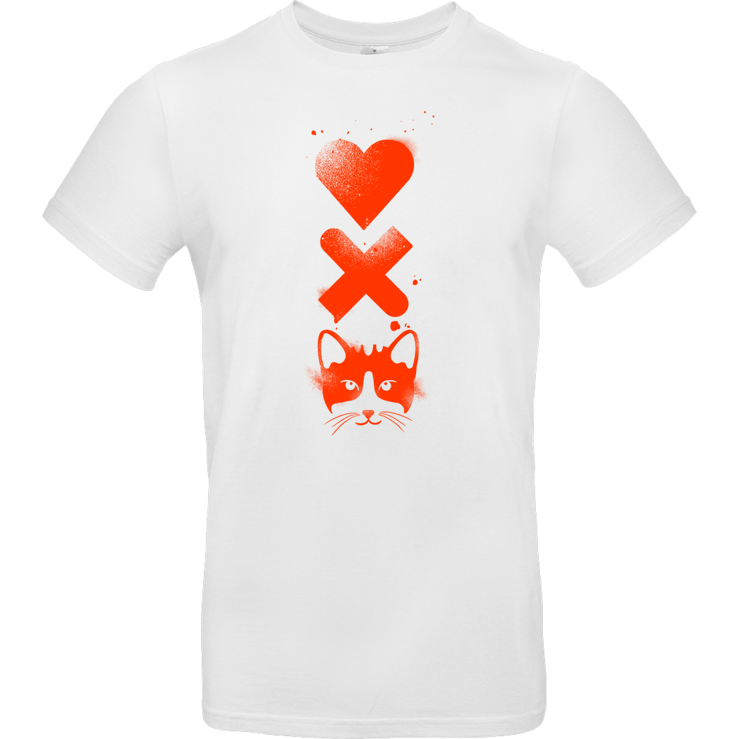 Eoli Studio Love Death Cats T-Shirt B&C EXACT 190 - Weiß