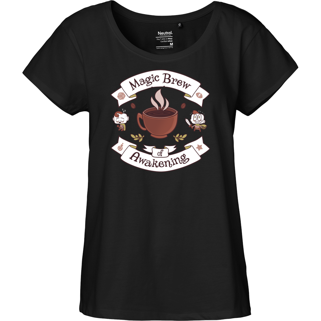 Anna-Maria Jung Magic Morning Potion T-Shirt Fairtrade Loose Fit Girlie - schwarz