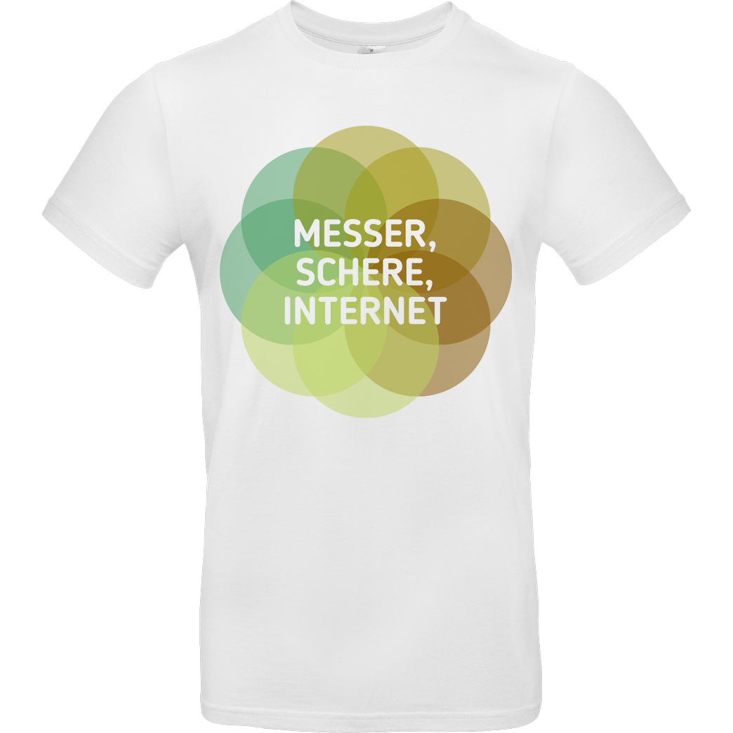 Zufallsshirt Messer Schere Internet T-Shirt B&C EXACT 190 - Weiß
