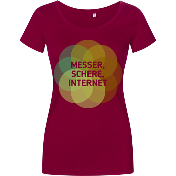 Messer Schere Internet Damenshirt berry