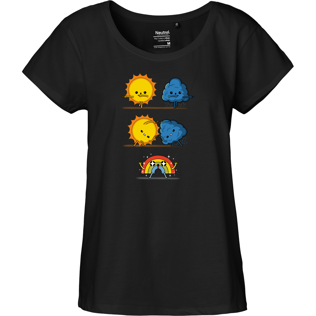 Raffiti Design Meteorological Fusion! T-Shirt Fairtrade Loose Fit Girlie - schwarz