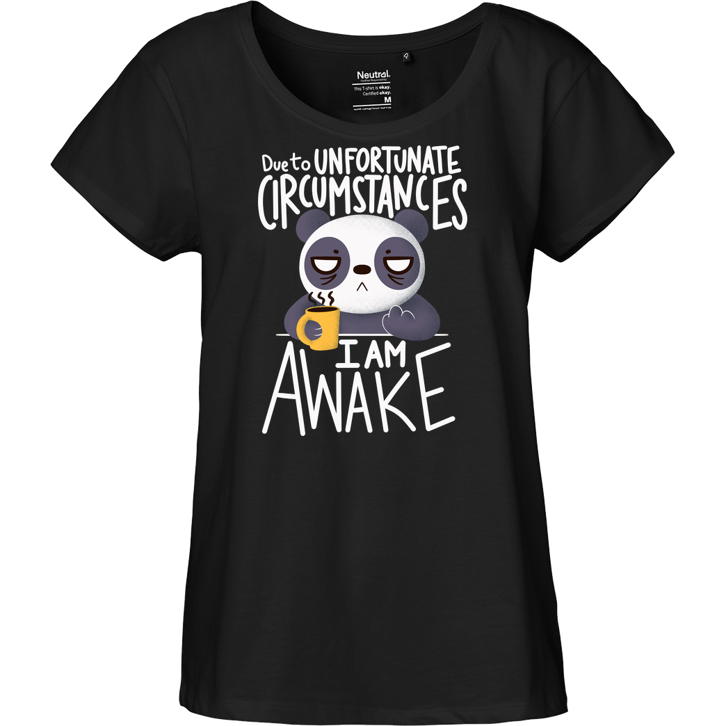TaylorRoss1 Morning Panda T-Shirt Fairtrade Loose Fit Girlie - schwarz