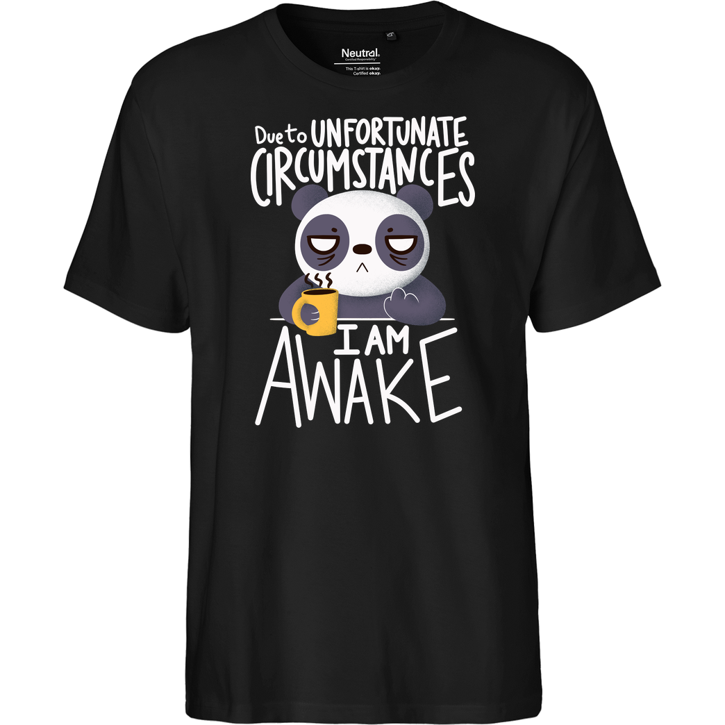 TaylorRoss1 Morning Panda T-Shirt Fairtrade T-Shirt - schwarz