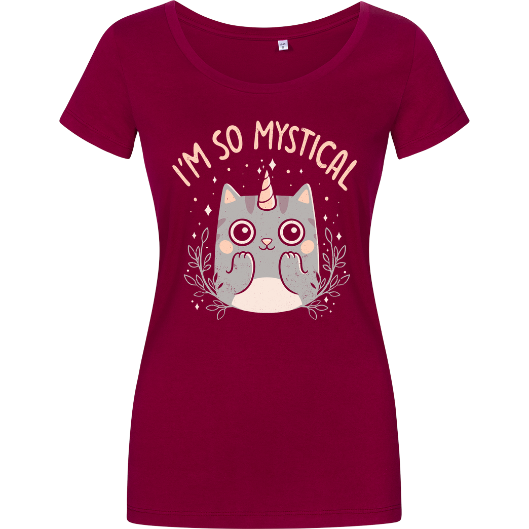 EduEly Mystical Kitty T-Shirt Damenshirt berry