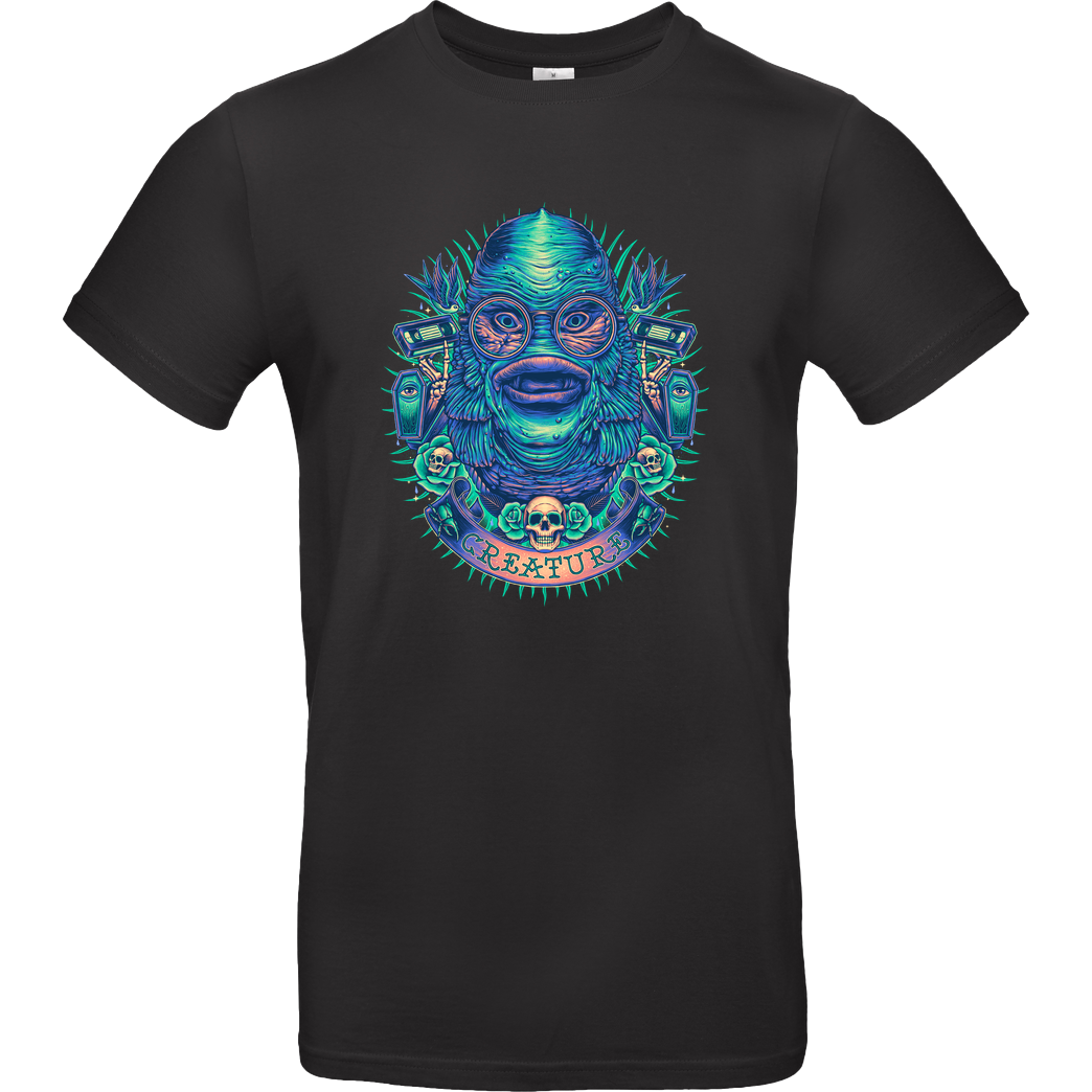 glitchygorilla Neon Creature T-Shirt B&C EXACT 190 - Schwarz
