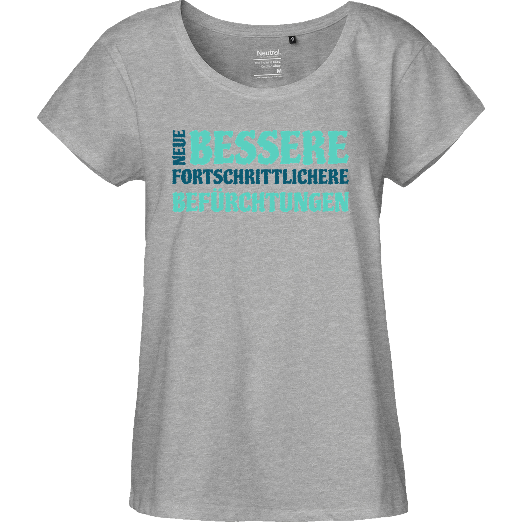 Zufallsshirt Neue Befürchtungen T-Shirt Fairtrade Loose Fit Girlie - heather grey