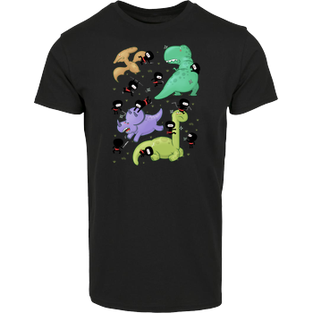 Ninjas vs. Dinosaurs Hausmarke T-Shirt  - Schwarz