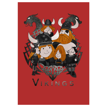 Original Vikings Kunstdruck rot