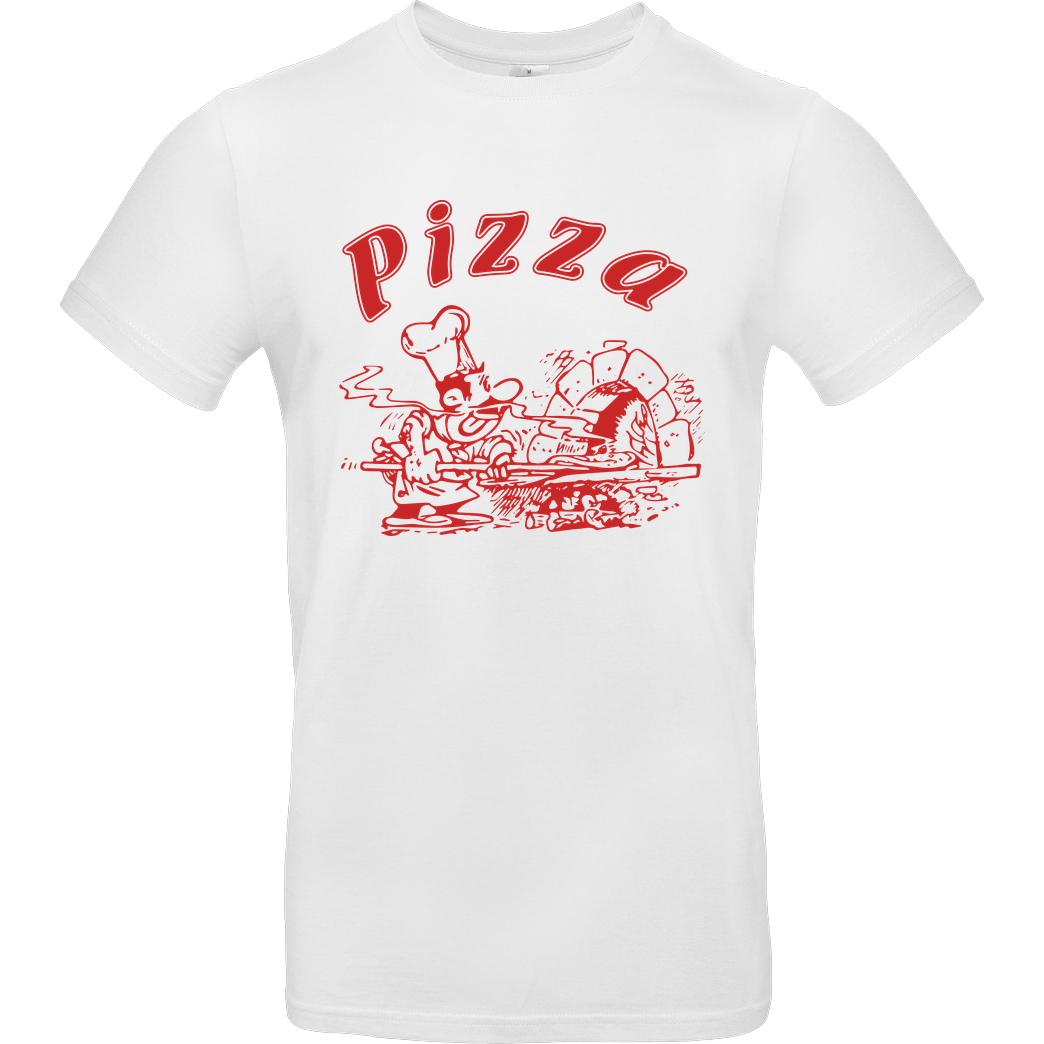 Geek Revolution Pizza T-Shirt B&C EXACT 190 - Weiß