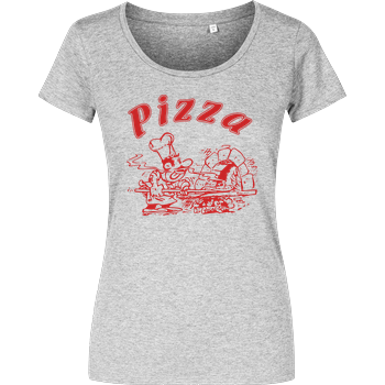 Pizza Damenshirt heather grey