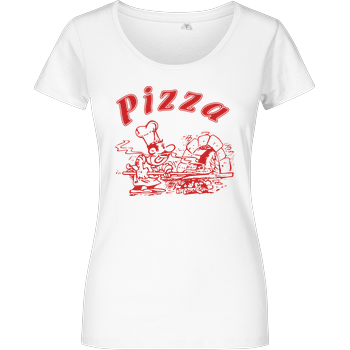 Pizza Damenshirt weiss