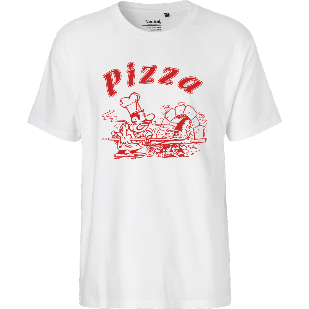 Geek Revolution Pizza T-Shirt Fairtrade T-Shirt - weiß