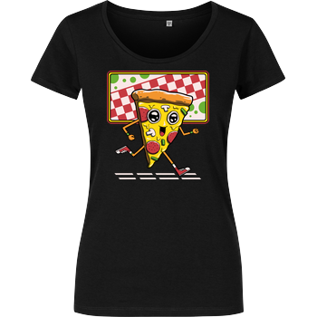 Pizza Run Damenshirt schwarz