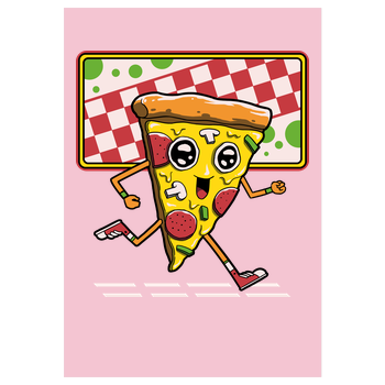 Pizza Run Kunstdruck rosa