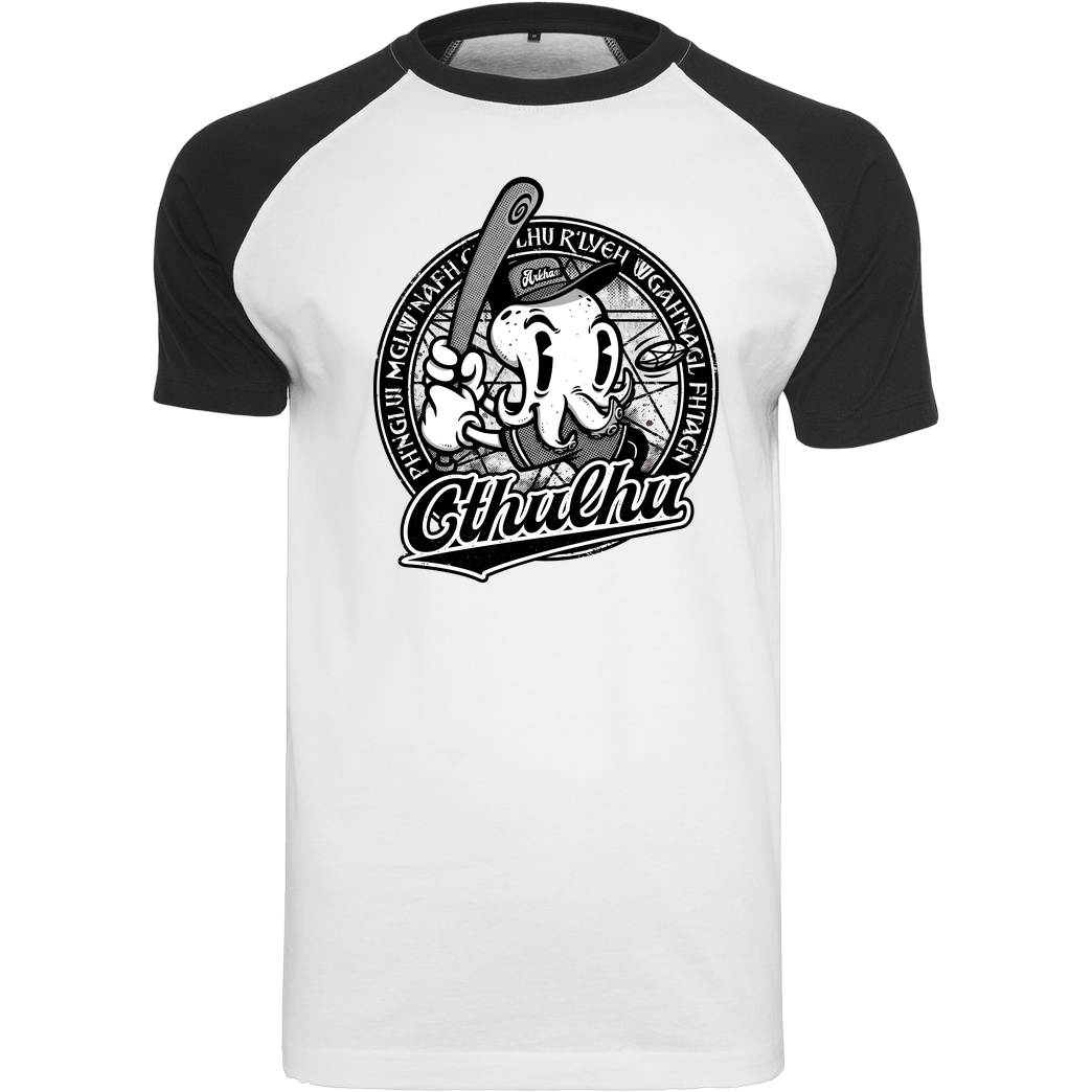 StudioM6 Player Cthulhu T-Shirt Raglan-Shirt weiß