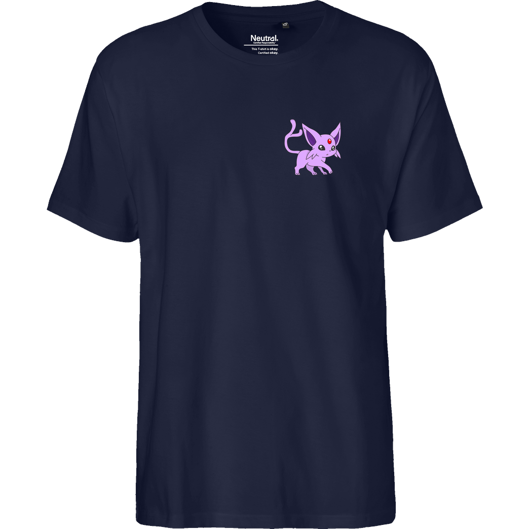 #Soilpunk Pocket Monster #196 - Pink Cat T-Shirt Fairtrade T-Shirt - navy