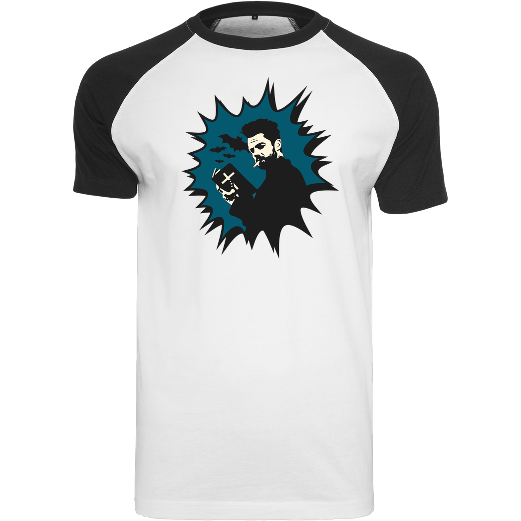Geek Revolution Preacher T-Shirt Raglan-Shirt weiß