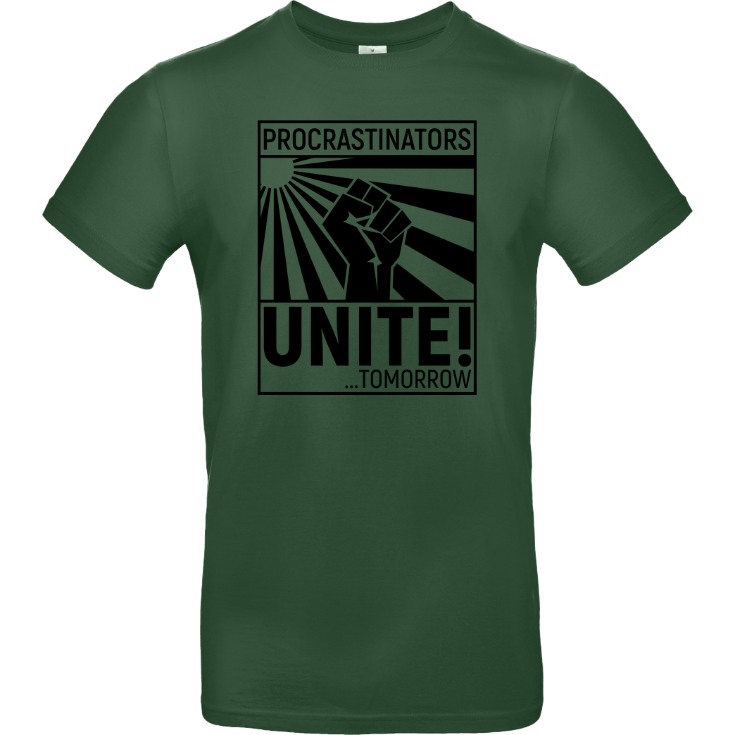dynamitfrosch Procrastinators Unite T-Shirt B&C EXACT 190 - Flaschengrün