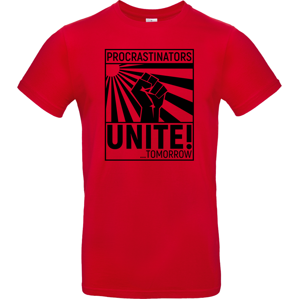 dynamitfrosch Procrastinators Unite T-Shirt B&C EXACT 190 - Rot