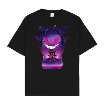 Purple Pocket Monster Oversize T-Shirt - Schwarz