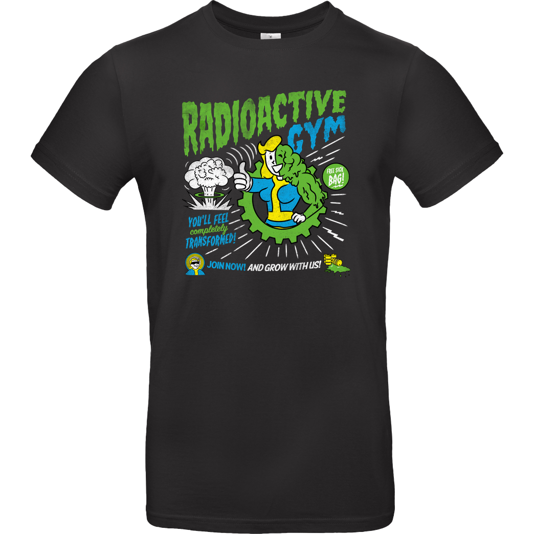 Rocketman Radioactive Gym T-Shirt B&C EXACT 190 - Schwarz