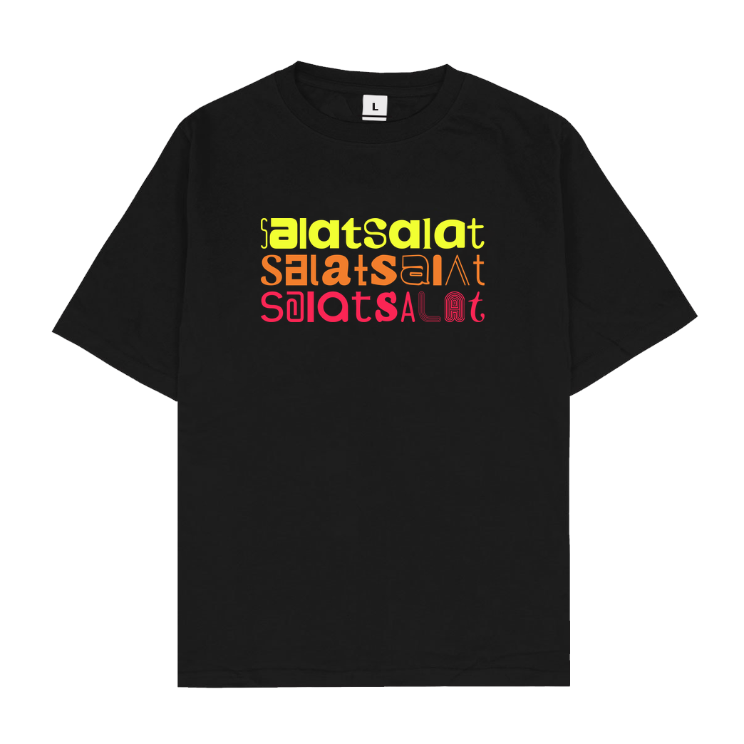 Zufallsshirt Salatsalat T-Shirt Oversize T-Shirt - Schwarz