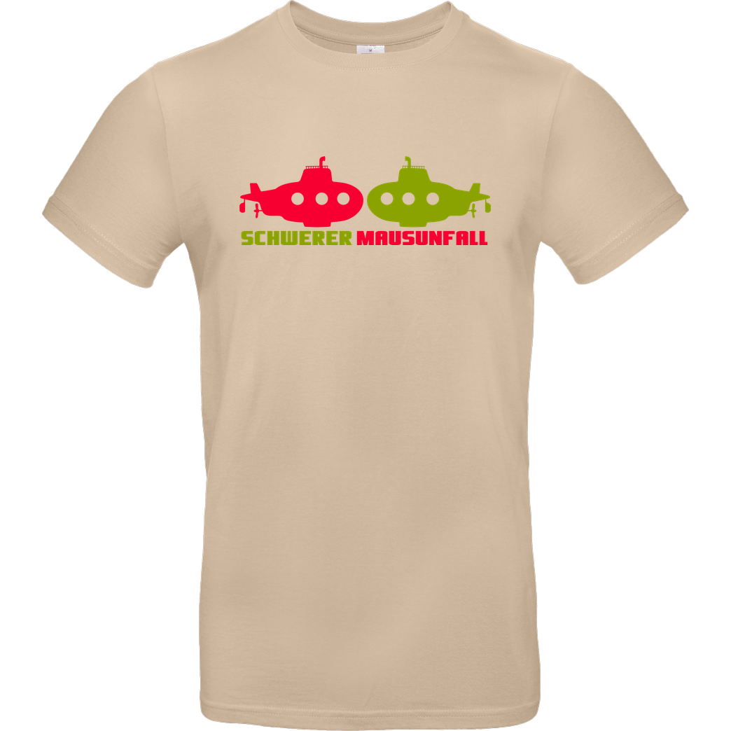Zufallsshirt Schwerer Mausunfall T-Shirt B&C EXACT 190 - Sand