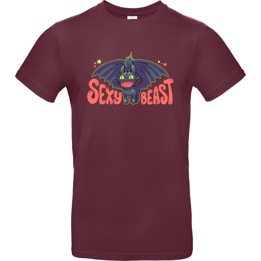 GeekyDog Sexy Beast T-Shirt B&C EXACT 190 - Bordeaux