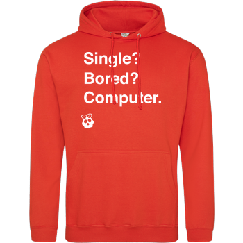 Single? Bored? Computer. JH Hoodie - Orange