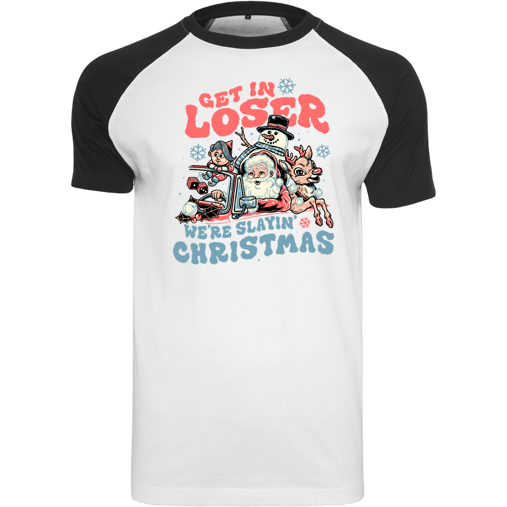 Momma Gorilla Slayin’ Christmas T-Shirt Raglan-Shirt weiß