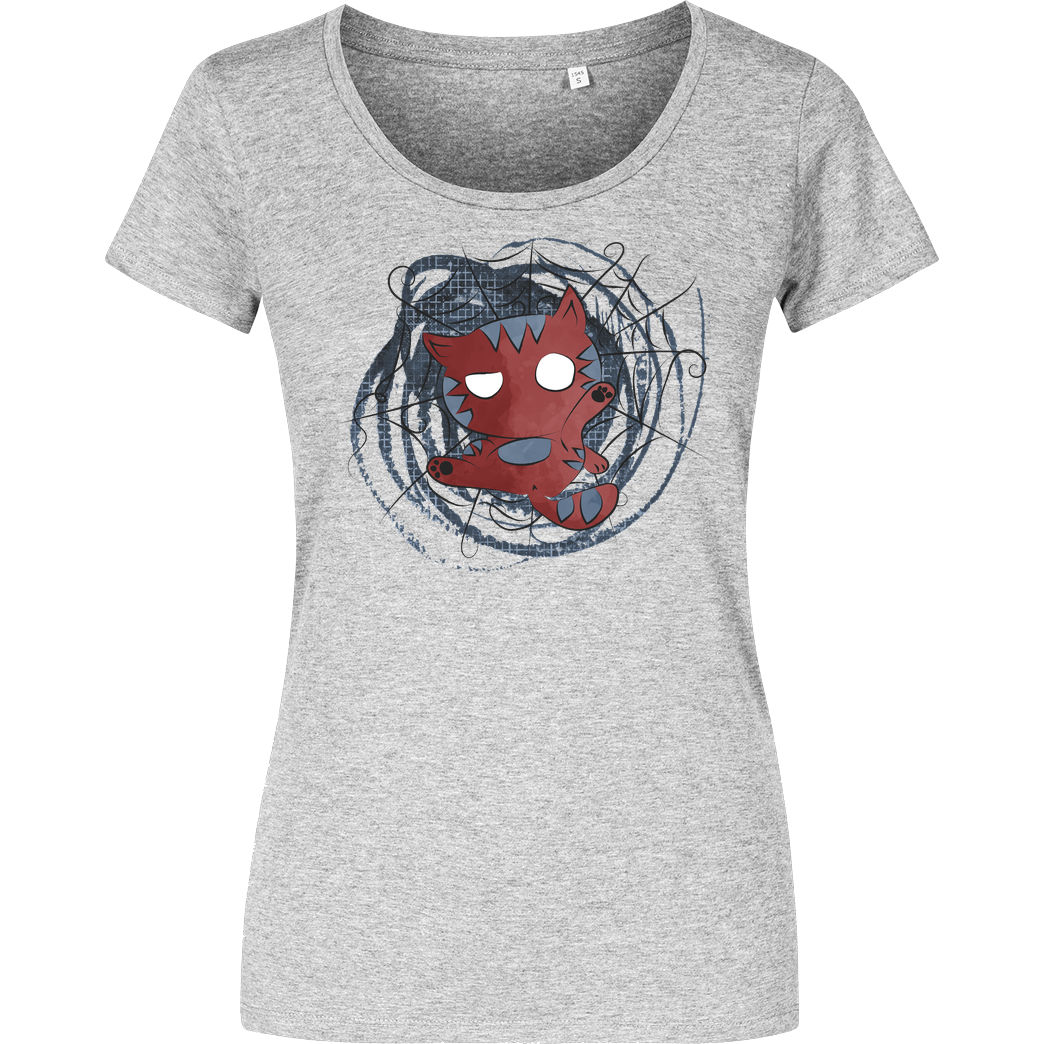 Blackmoon Spidercat T-Shirt Damenshirt heather grey