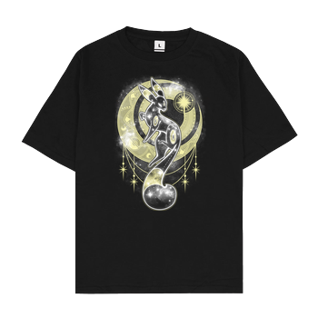 Starry Black Moon Oversize T-Shirt - Schwarz