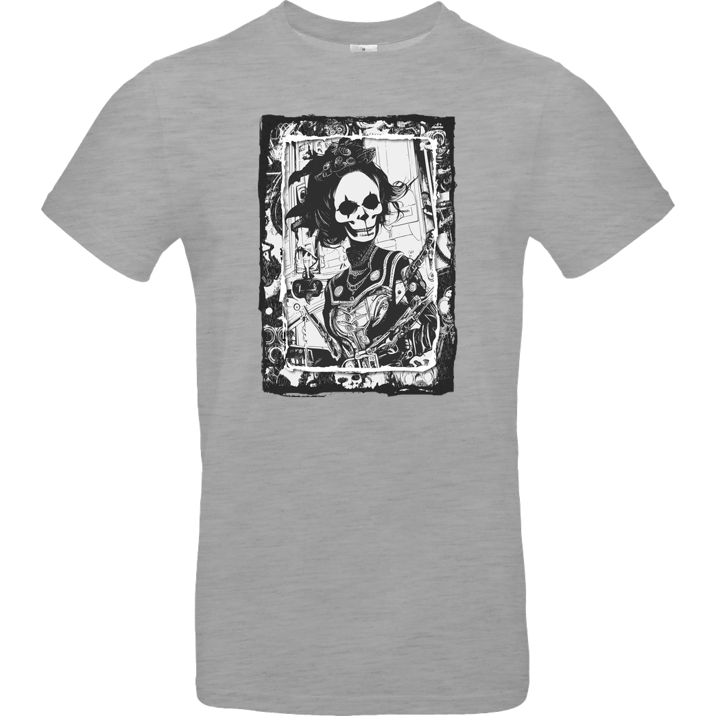 Forestore Steampunk Gasmask Girls T-Shirt B&C EXACT 190 - heather grey