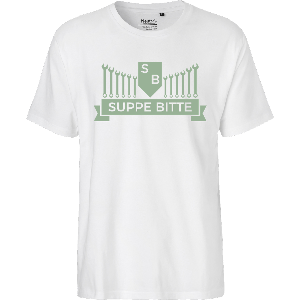 Zufallsshirt Suppe bitte T-Shirt Fairtrade T-Shirt - weiß