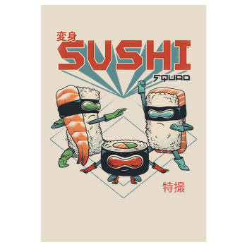 Sushi Squad Kunstdruck sand