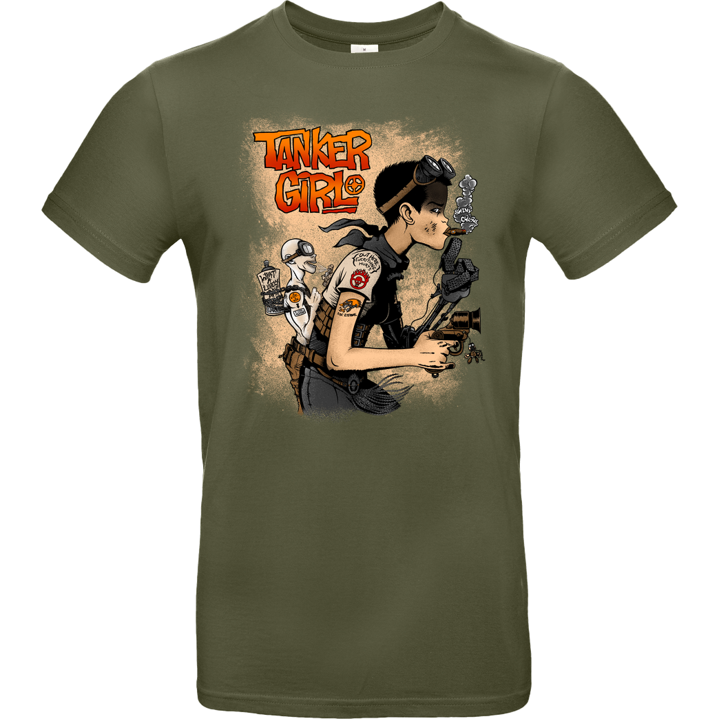 Punksthetic Art Tanker Girl T-Shirt B&C EXACT 190 - Khaki