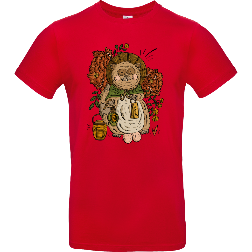 Herzflimmern Tanuki T-Shirt B&C EXACT 190 - Rot