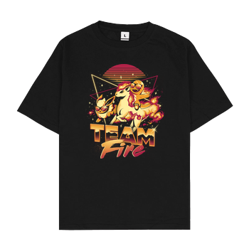 Team Fire Oversize T-Shirt - Schwarz