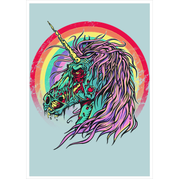 Unicorn Zombie Kunstdruck mint