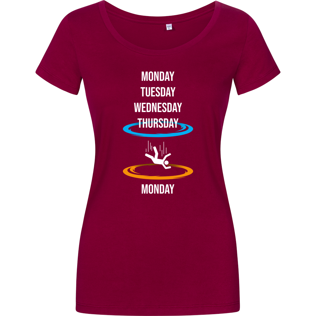 BomDesignz Weekday Portal T-Shirt Damenshirt berry