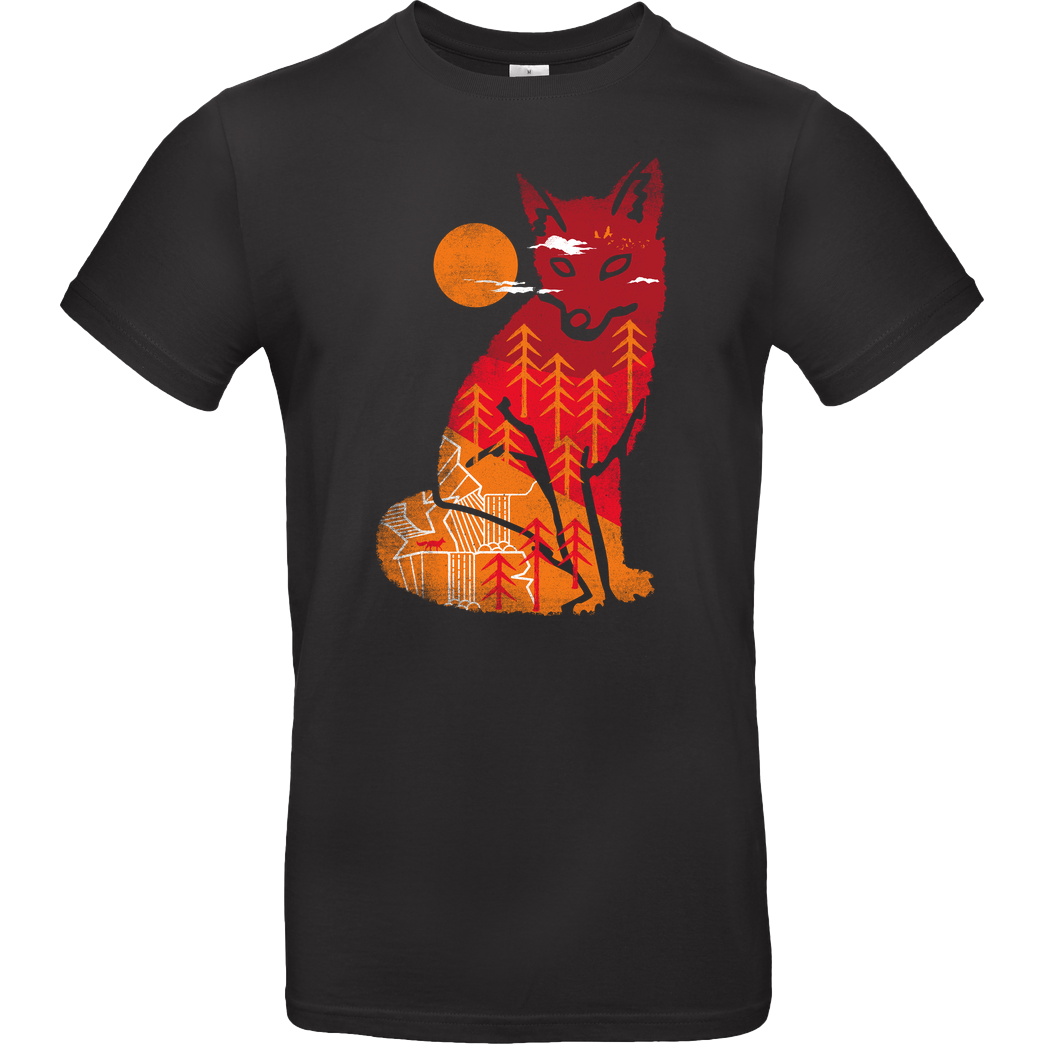 Rocketman Wild Fox T-Shirt B&C EXACT 190 - Schwarz