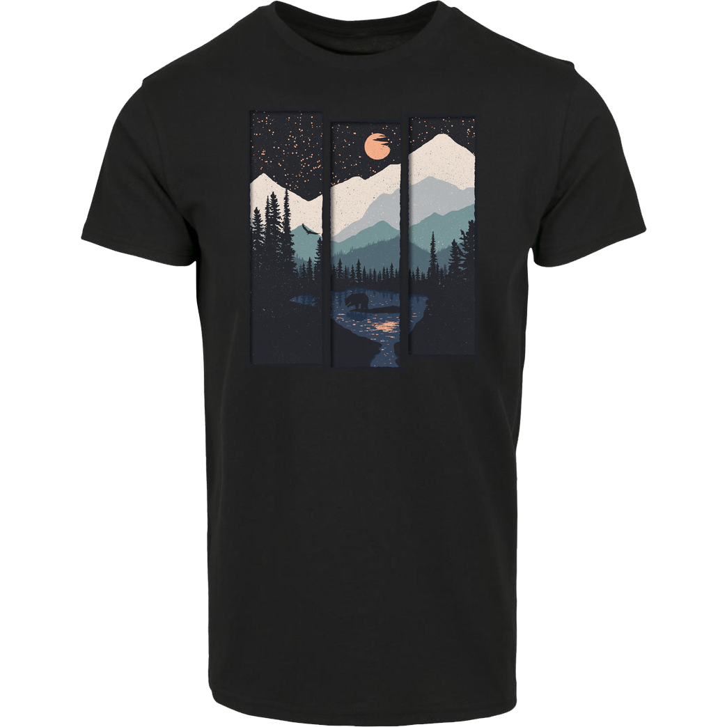 Forestore Wild Moon T-Shirt Hausmarke T-Shirt  - Schwarz