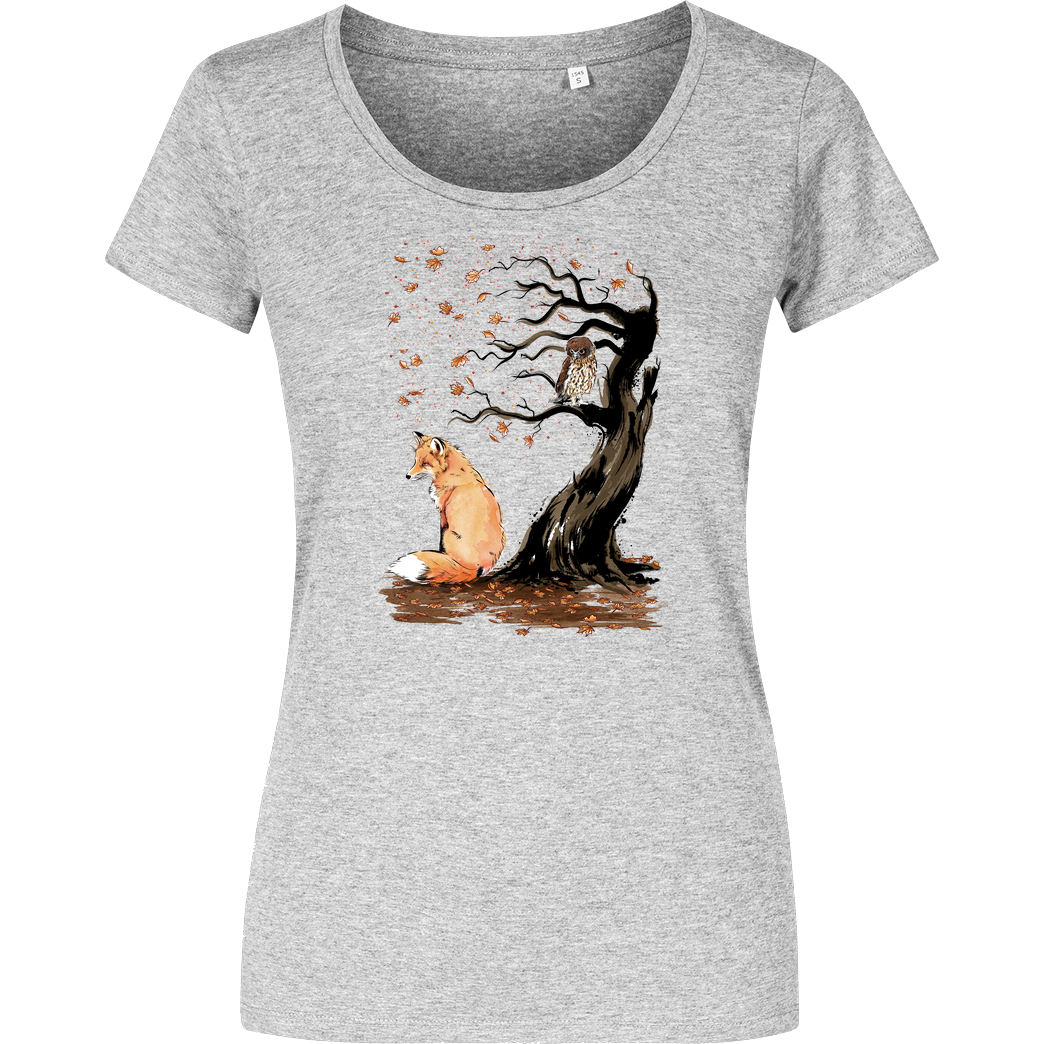 Dr.Monekers Winds of Autumn T-Shirt Damenshirt heather grey