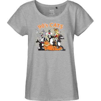 90s cats Fairtrade Loose Fit Girlie - heather grey