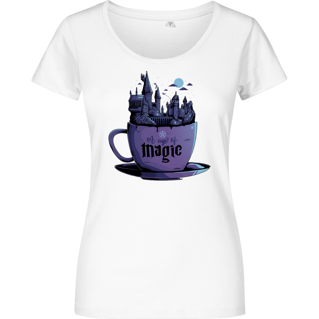 None A Cup of Magic T-Shirt Girlshirt weiss