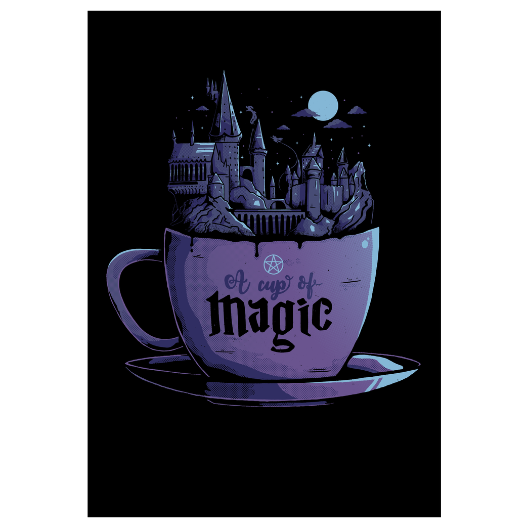 EduEly A Cup of Magic Druck Art Print black