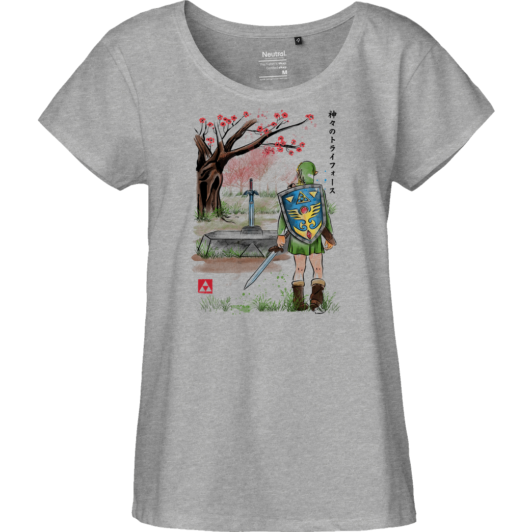 Dr.Monekers A Link to the Watercolor T-Shirt Fairtrade Loose Fit Girlie - heather grey
