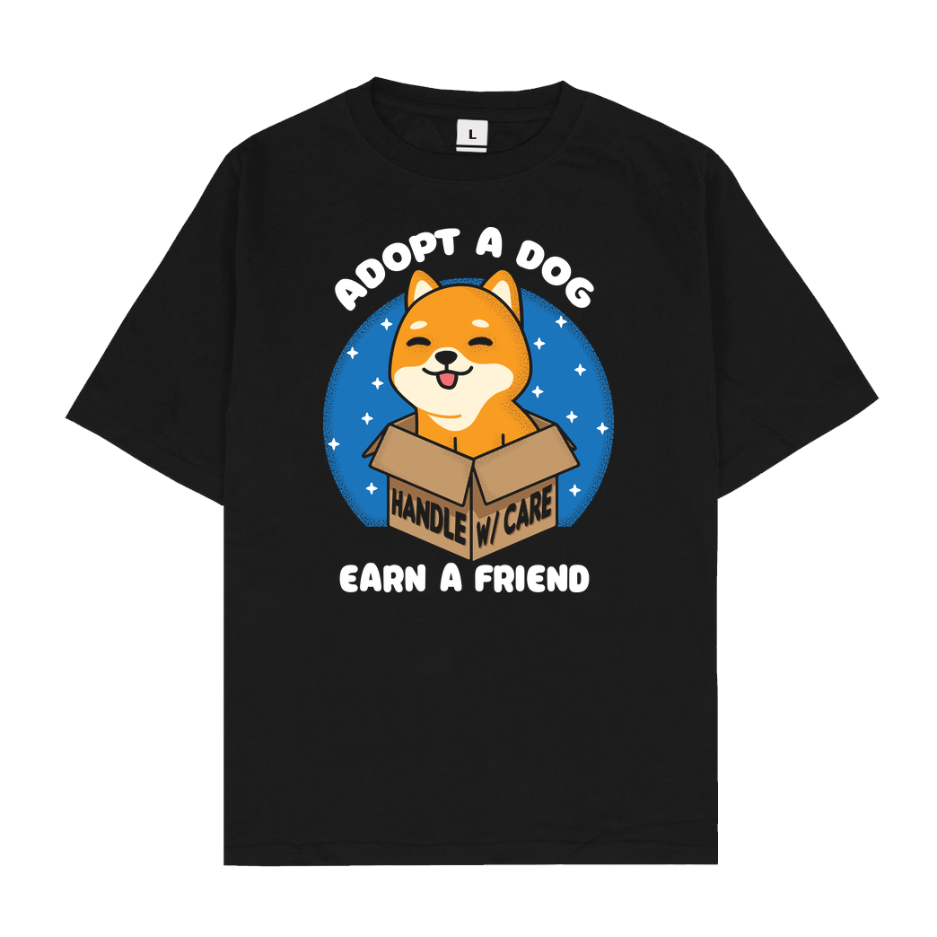 Turborat adopt a dog T-Shirt Oversize T-Shirt - Black