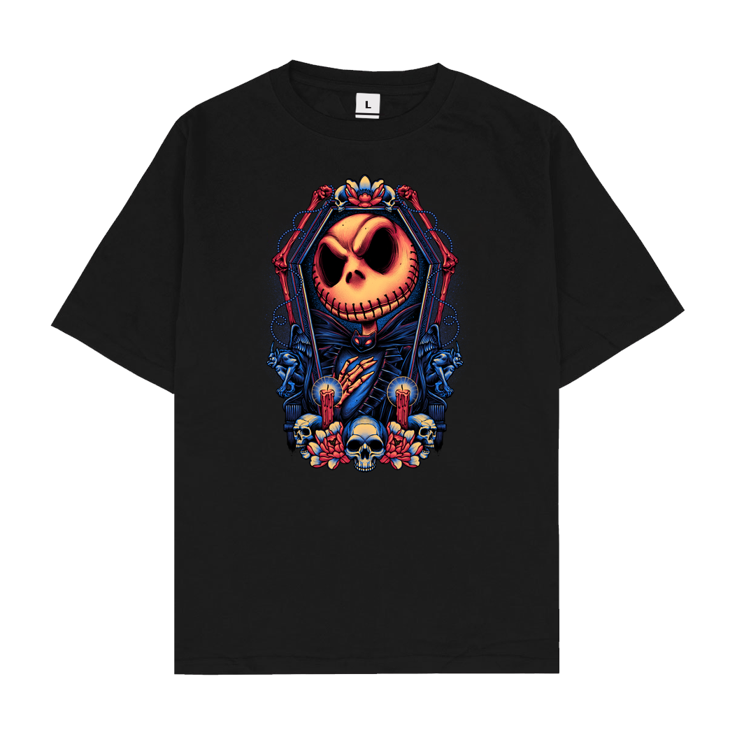 glitchygorilla All Hail the Pumpkin King T-Shirt Oversize T-Shirt - Black